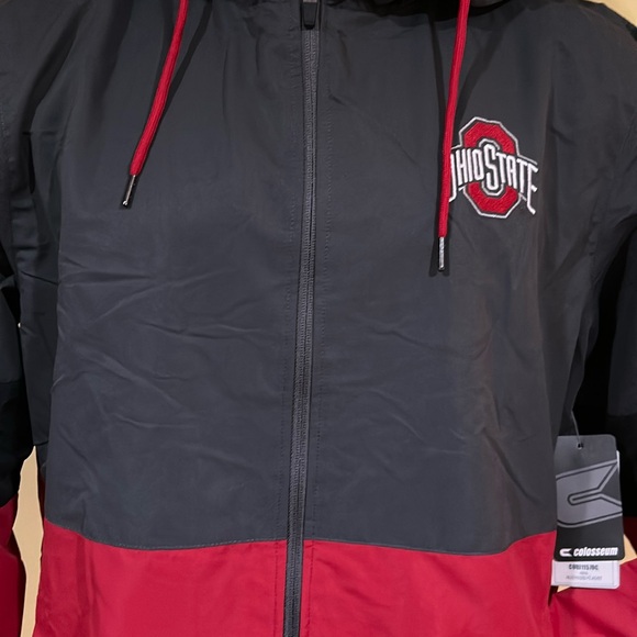 NCAA Ohio buckeyes colosseum zip hooded wind jacket mens new large - Picture 6 of 7